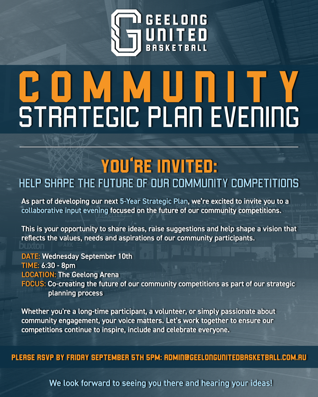 Community Strategic Plan Evening Geelong United Basketball