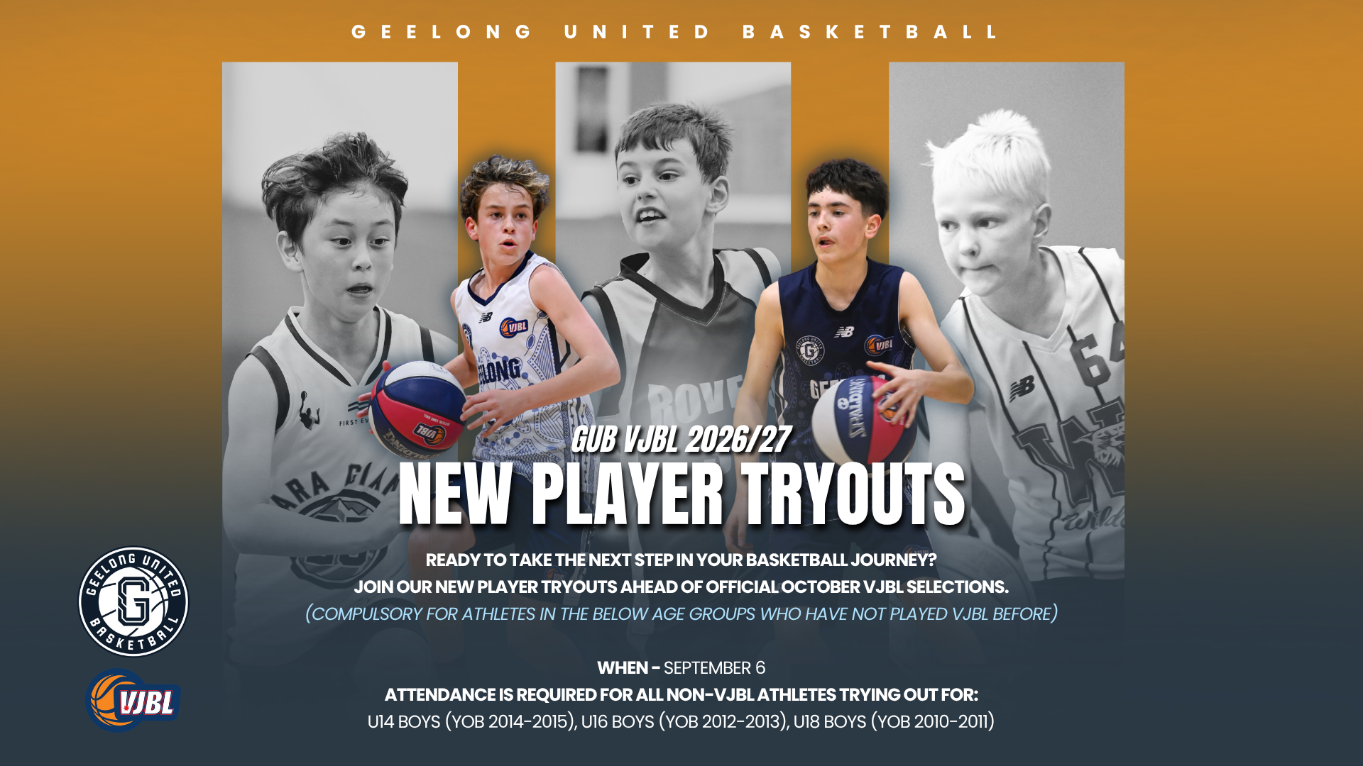 Vjbl New Player Tryouts Tv Banner